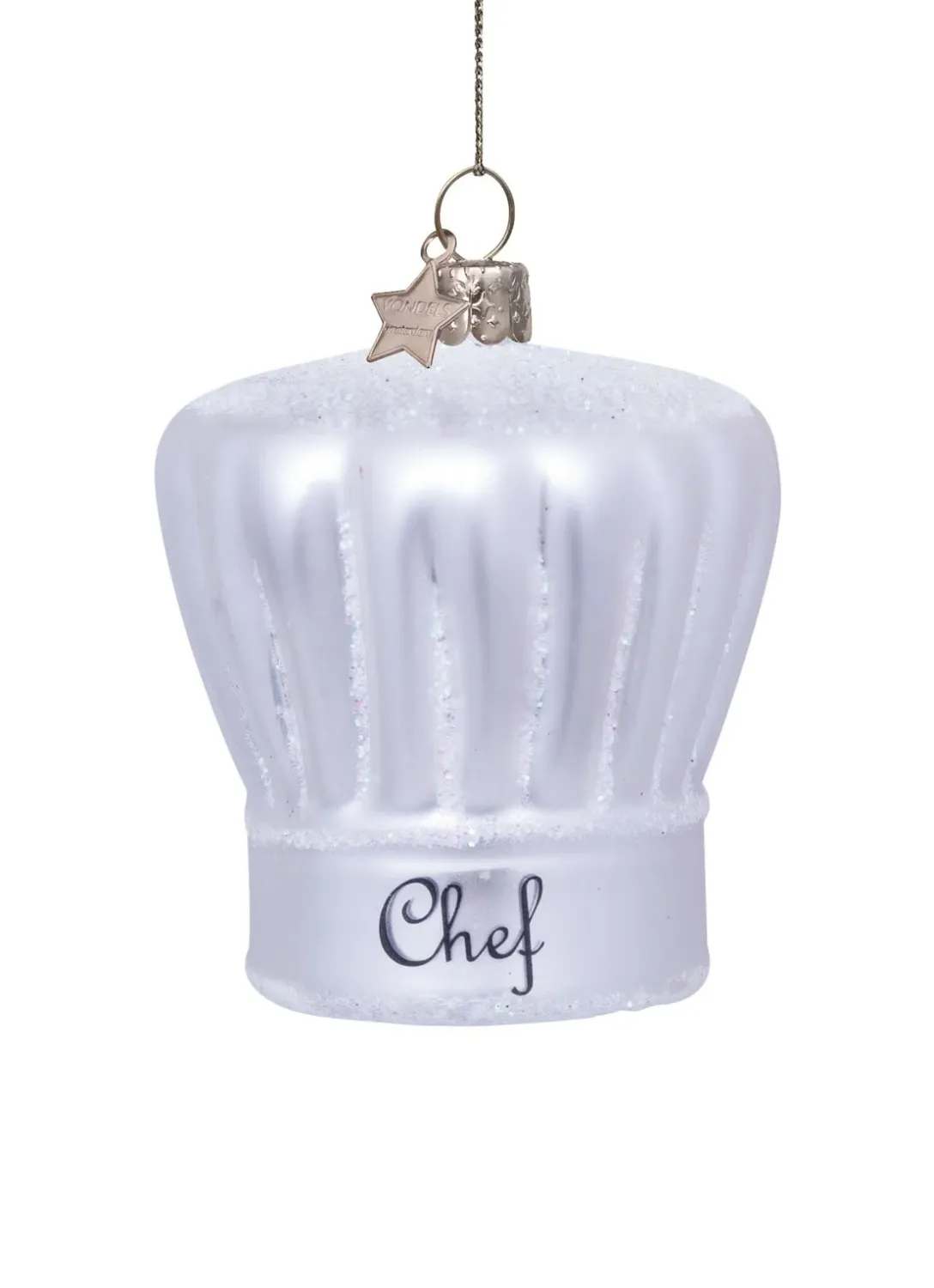 Vondels Koksmuts Kerstbal Zilver 7 cm