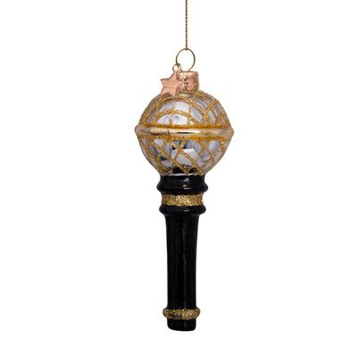 Ornament glass shiny gold microphone H12cm Ornament glass shiny gold microphone H12cm