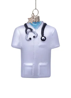 Ornament glass white matt doctor shirt H8cm Ornament glass white matt doctor shirt H8cm