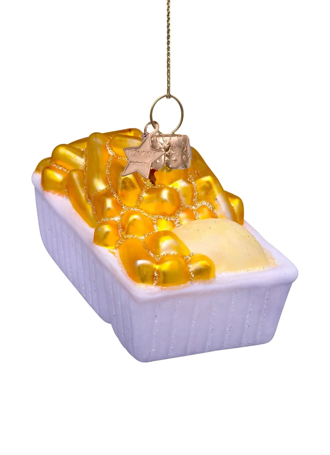 Ornament glass basket fries w/mayonnaise H4cm