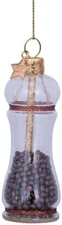 Ornament glass transparent brown pepper 9cm