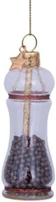 Ornament glass transparent brown pepper 9cm