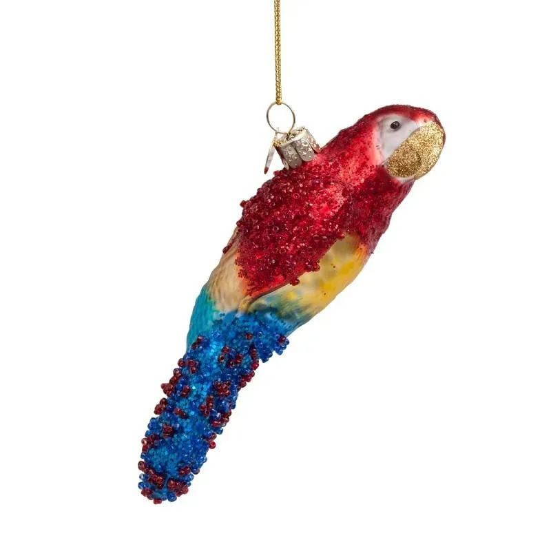 Vondels Papegaai Kerstbal Blauw-Geel-Rood 11 cm