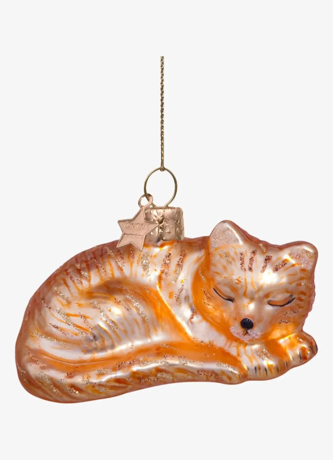 Vondels Slapende Kat Kerstbal 3,5 cm