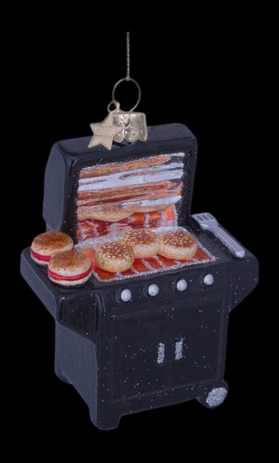 Ornament glass black modern bbq H9.5cm