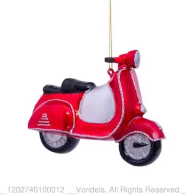 Ornament glass red scooter H10cm Ornament glass red scooter H10cm