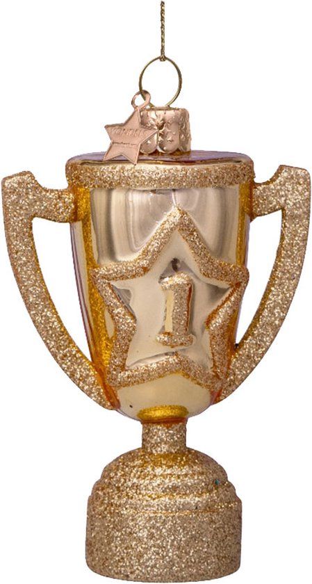Vondels Winnaarsbeker Kerstbal Goud 9 cm