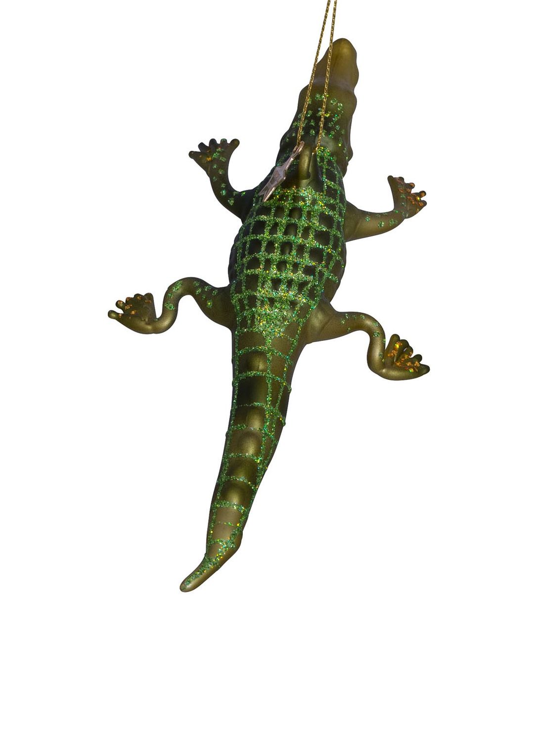Vondels Kerstornament Krokodil Groen – Glas