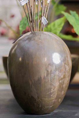 Vase Elegance Silver Smooth 45 cm | Zilveren design vaas met gladde afwerking
