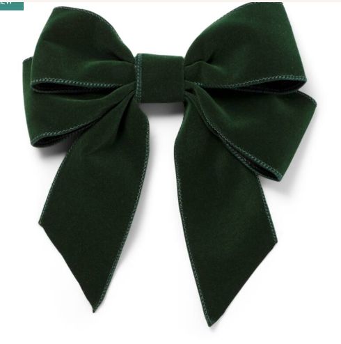 Vondels Fluwelen Kerststrikken Groen 20 cm – Set van 2 Strikken met Clip