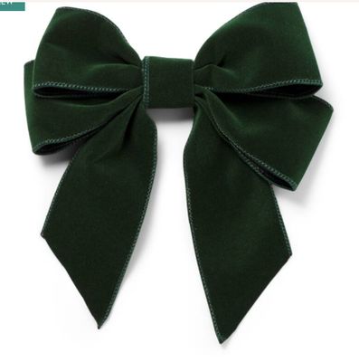 Vondels Fluwelen Kerststrikken Groen 20 cm – Set van 2 Strikken met Clip