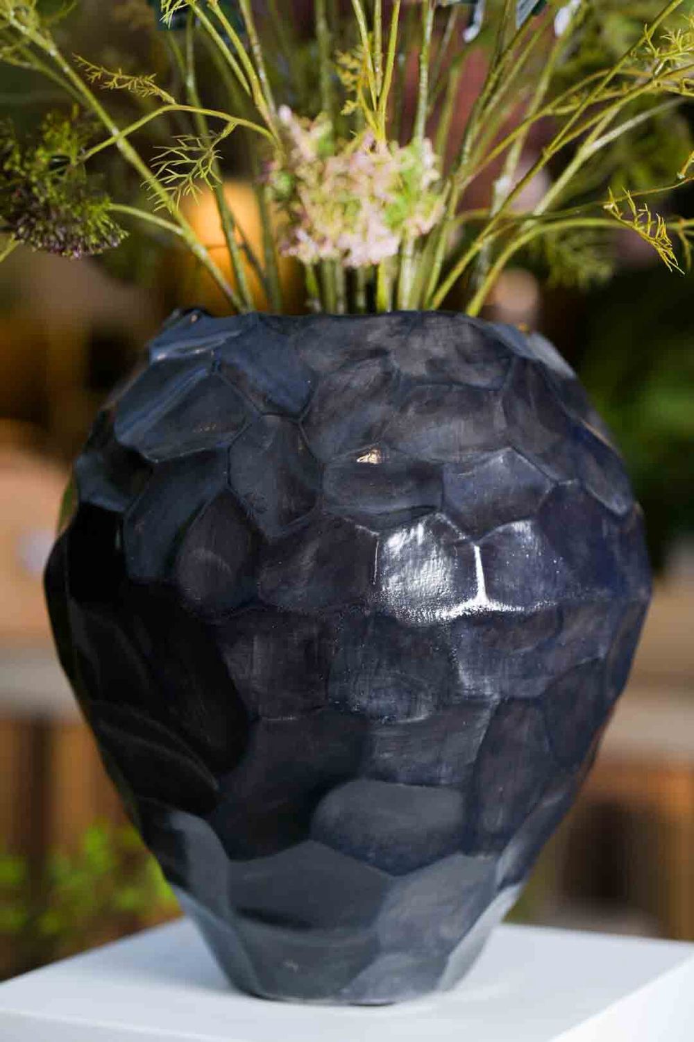 Diamond Planter Black Silver 50x45cm