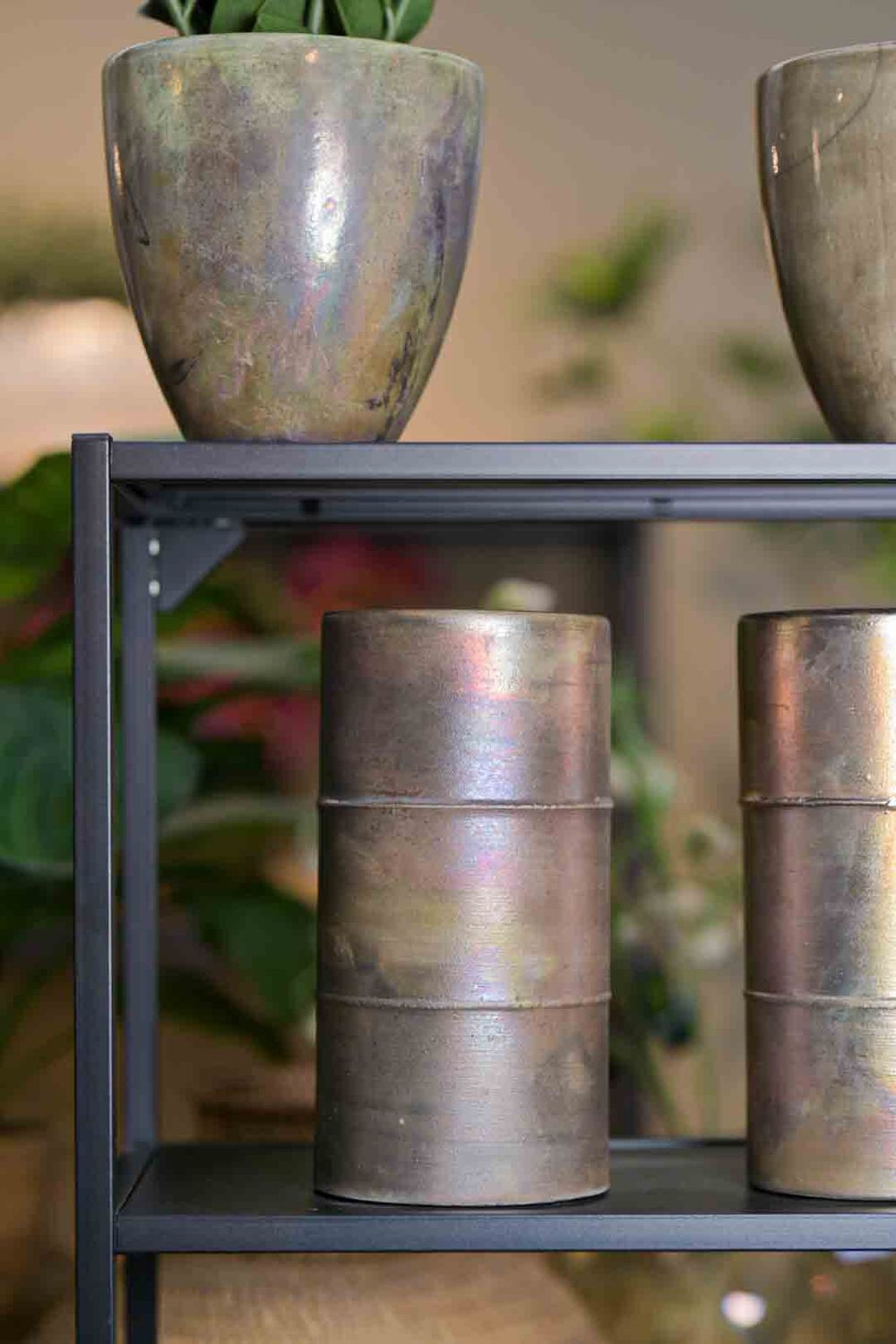 Bambu Silver Matt Vaas 15 x 30 cm | Slanke designvaas met matte zilverafwerking