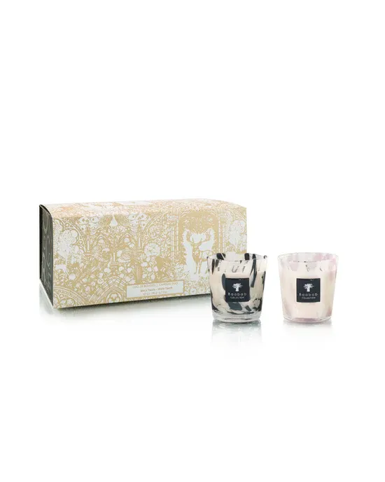 DUO CANDLES PEARLS MAX08 BLACK-WHITE