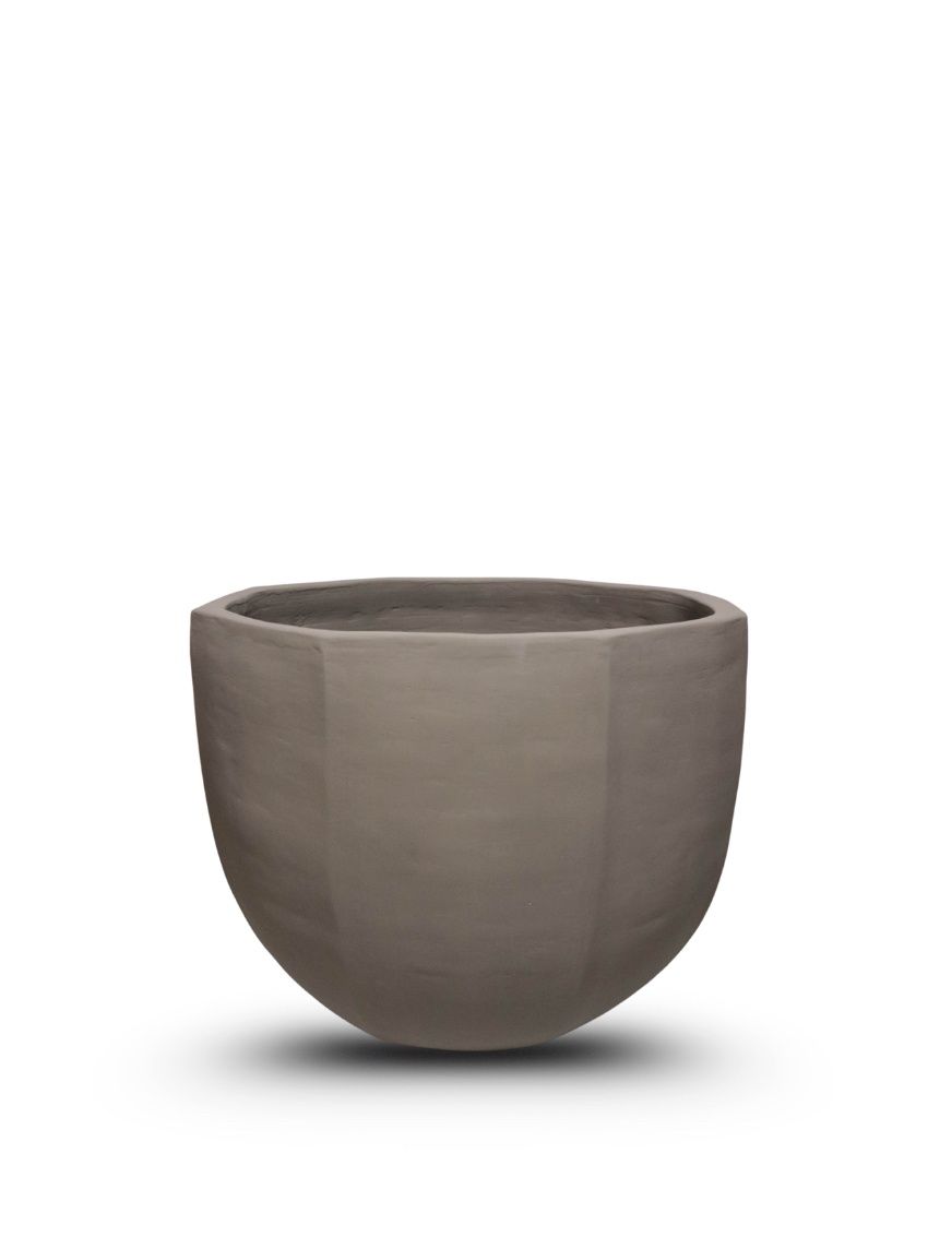 Bali Medium Bloempot Taupe Ø45 cm | Grote Ronde Design Plantenpot voor Binnen en Buiten