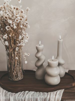 Organische LED Kaars Beige - Medium