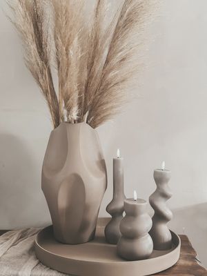 Organische LED kaars Taupe - Large