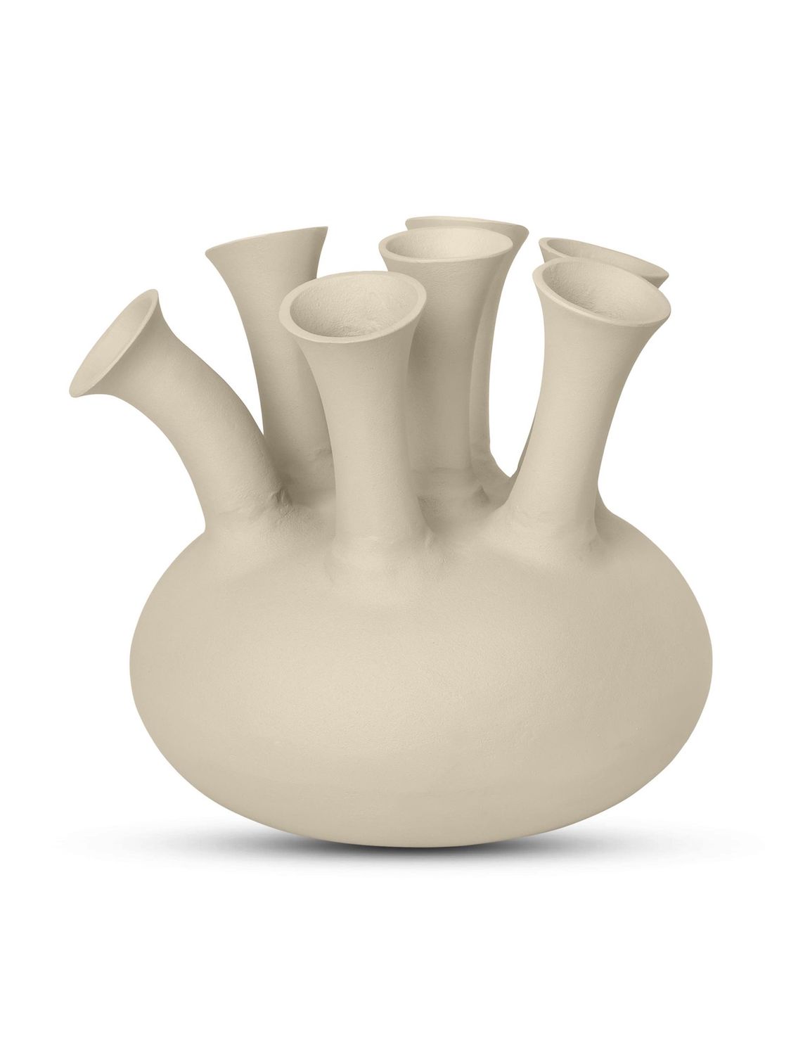 Beige Toetervaas Bombyxx – 7 Toeters | Grote design vaas H38 x Ø40 cm