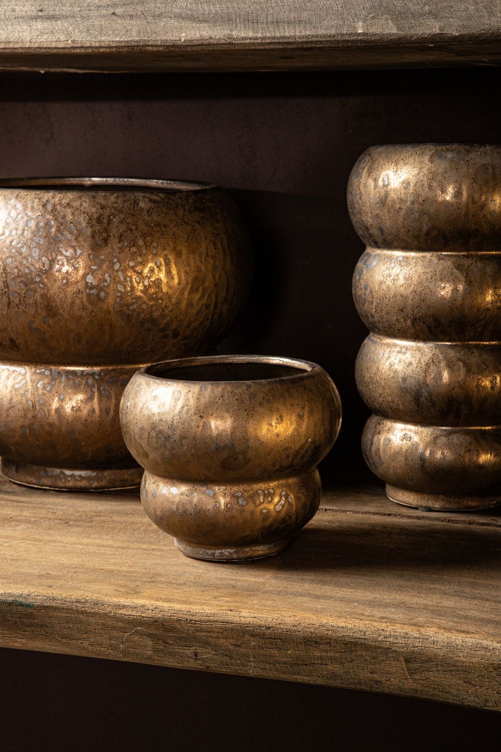 Anashe Ceramic Pot Layers bronze - Medium