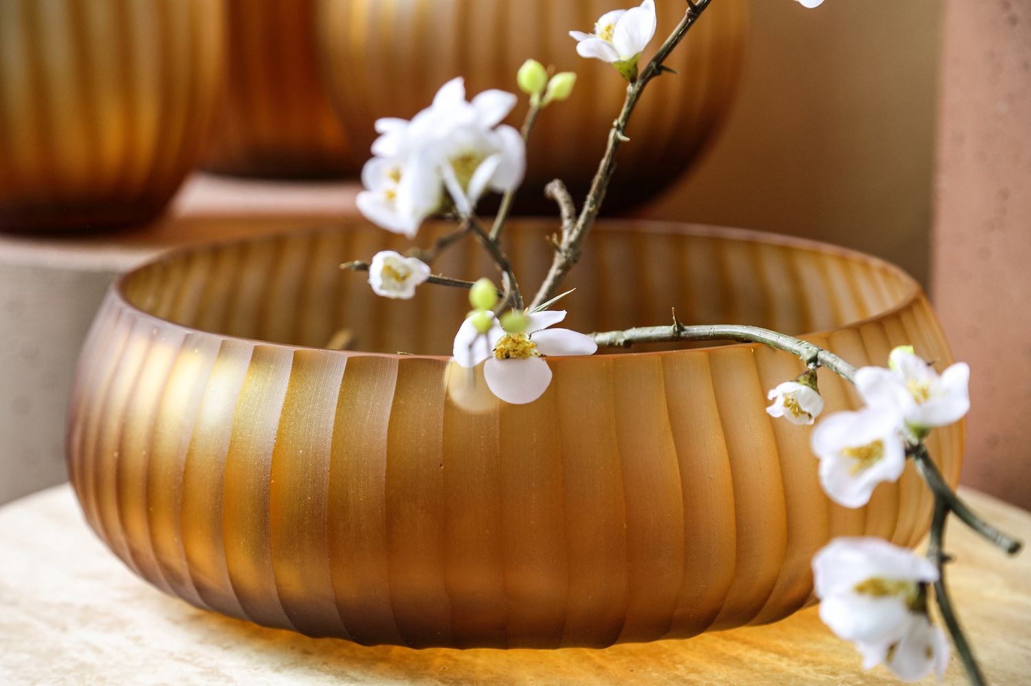 Lavanya Glass Bowl Round bruin