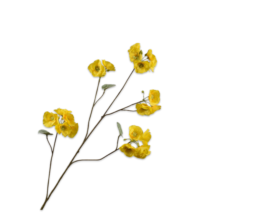 Silk-ka Kunst Begonia Tak Geel 105 cm – Luxe Zijden Bloementak