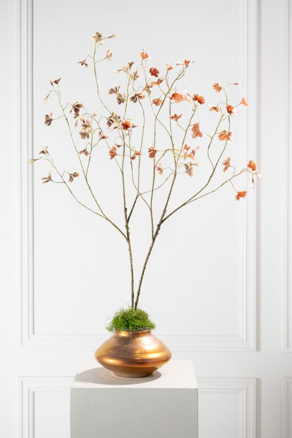 Silk-ka Begonia Kunsttak Crème/Bruin 106 cm – Luxe Zachte Bloemtak