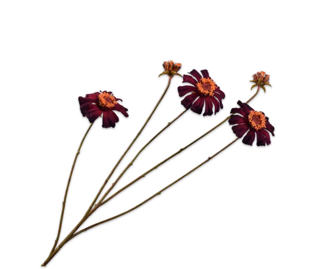 Silk-ka Zinnia Kunsttak Bordeaux 89 cm – Luxe Donkerrode Bloemtak