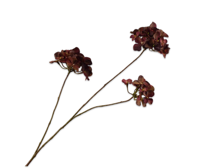 Silk-ka Hortensia Kunsttak Rood/Bruin 85 cm – Volle Luxe Hortensia Bloem
