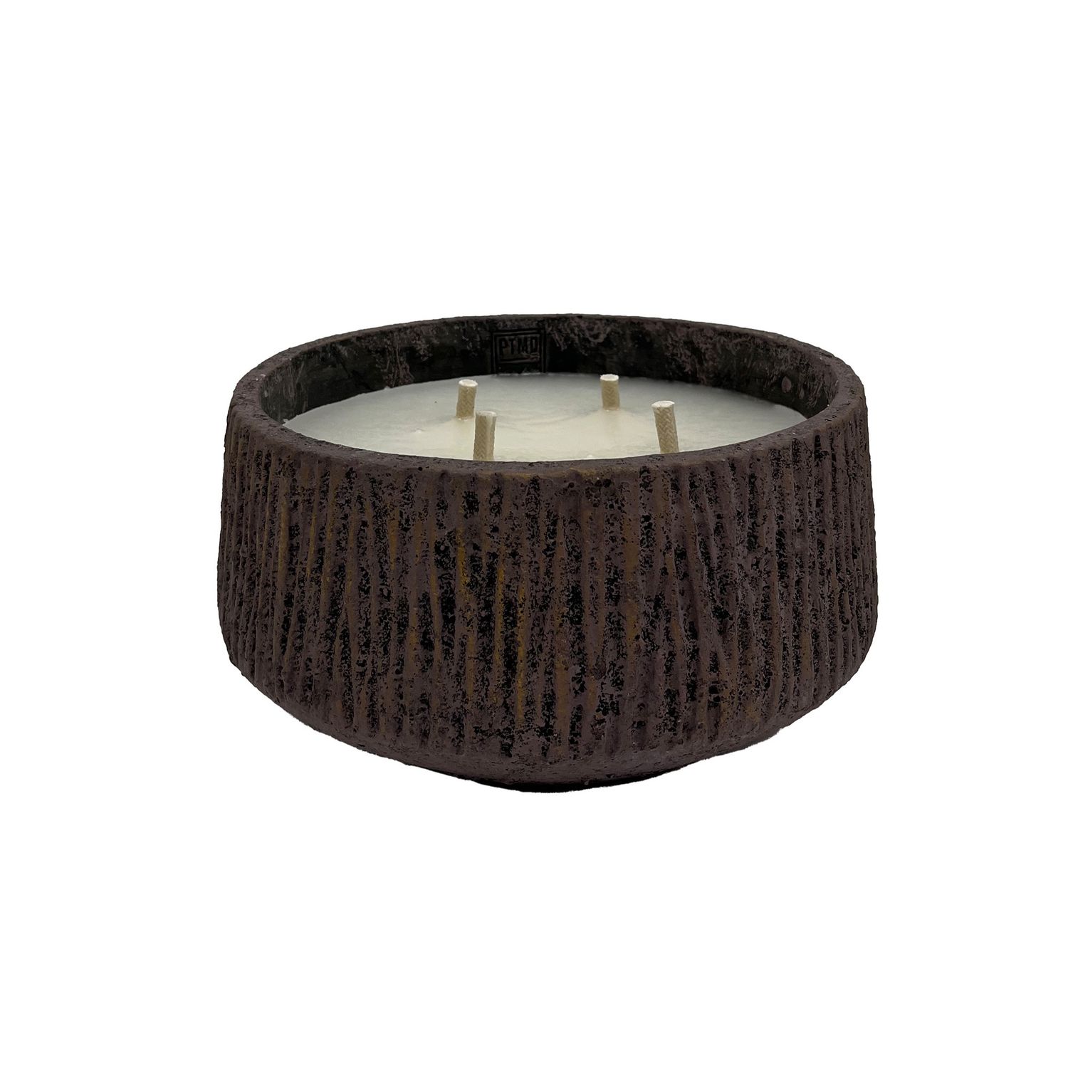 PTMD Holden Buitenkaars Rond Paars Cement met Gouden Finish – Low L – 30x30x15 cm