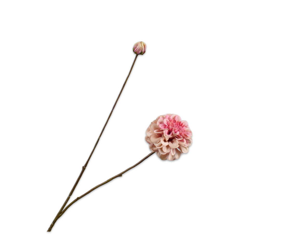 Silkka Dahlia Tak Roze 86 cm – Luxe Kunstbloem met Bloem en Knop