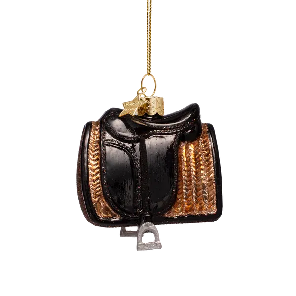 Vondels Paardenzadel Kerstornament 6 cm – Glazen Kerstbal