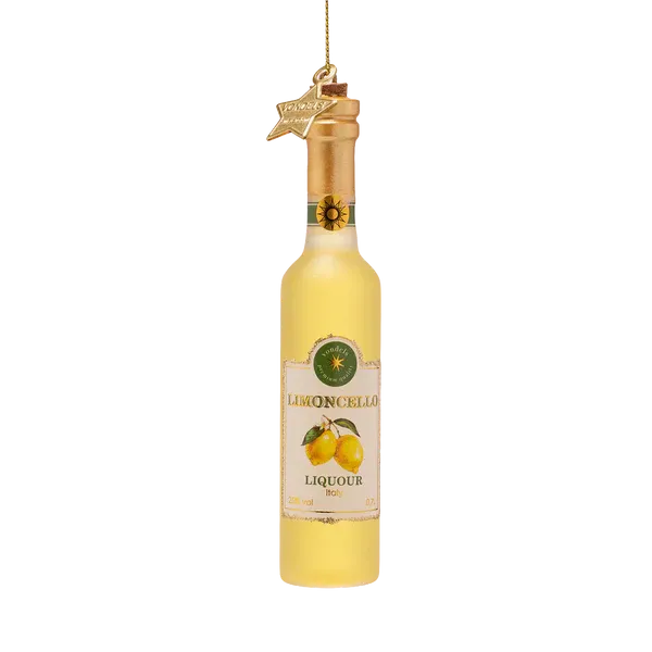 Vondels Limoncello Fles Kerstornament Wit 13 cm – Glazen Kerstbal