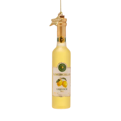 Vondels Limoncello Fles Kerstornament Wit 13 cm – Glazen Kerstbal