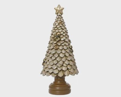 Decoratief Kerstboompje Goud met Strik &amp; Ster 23 cm
