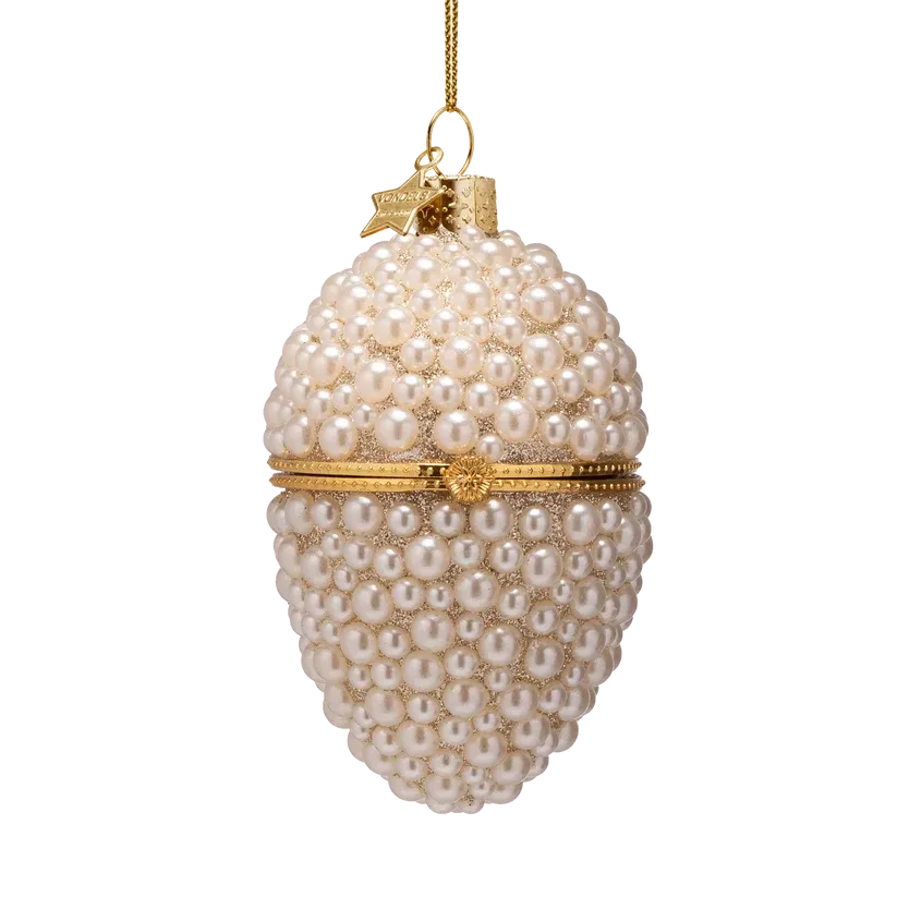 Vondels Ei met Parels Kerstornament 11 cm