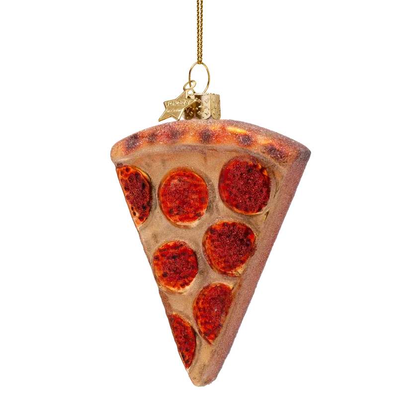 Vondels Pizzapunt Kerstornament 10 cm – Glazen Kersthanger