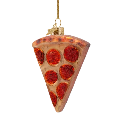 Vondels Pizzapunt Kerstornament 10 cm – Glazen Kersthanger