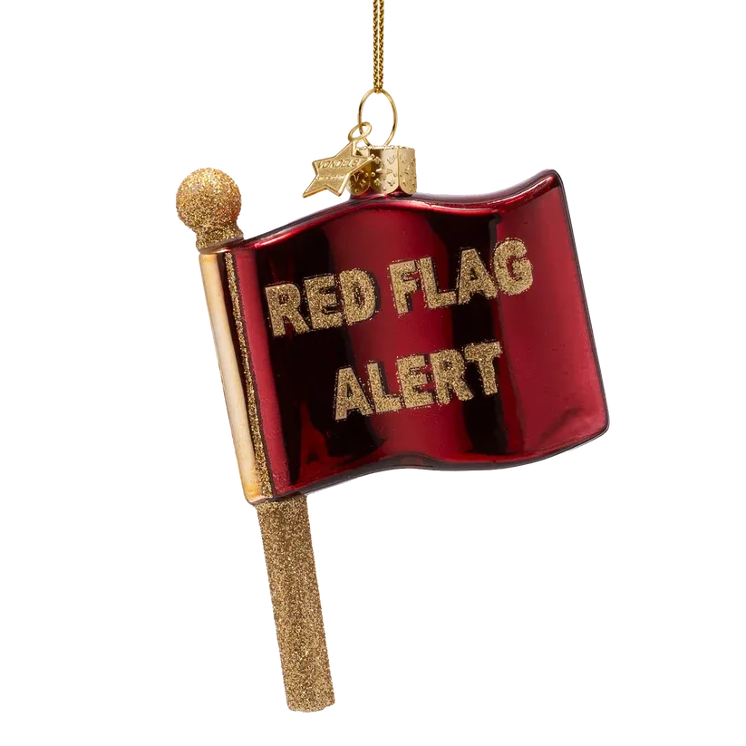 Vondels Red Flag Alert Kerstornament Glas 10,5 cm