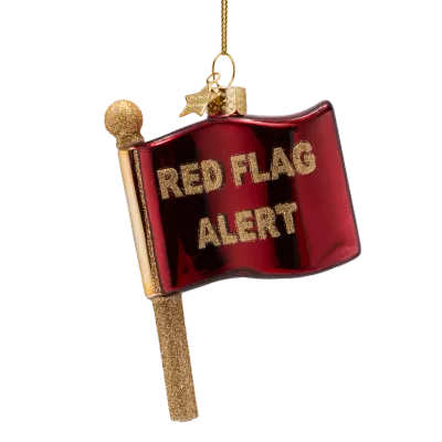Vondels Red Flag Alert Kerstornament Glas 10,5 cm