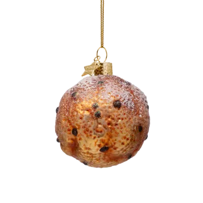 Vondels Oliebol Kerstornament 7 cm – Glazen Kersthanger