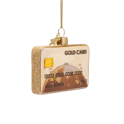 Vondels Creditcard Kerstornament Goud 6,5 cm