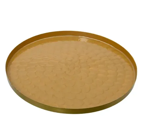 Decoratief Dienblad Goud Ø48 cm | IJzer &amp; Emaille