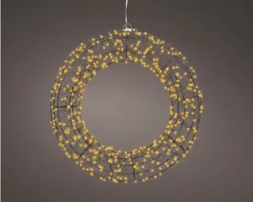 LED Kerstkrans Metaal Ø38 cm – Micro LED Kerstverlichting voor Buiten