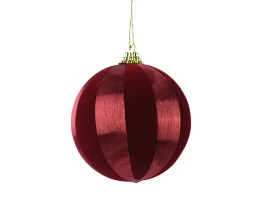 Velvet Kerstbal Bordeaux Ø8 cm – Foam