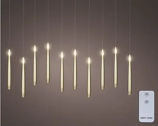 LED Dinerkaarsen Zwevend Goud 15 cm – Set van 10 met Afstandsbediening