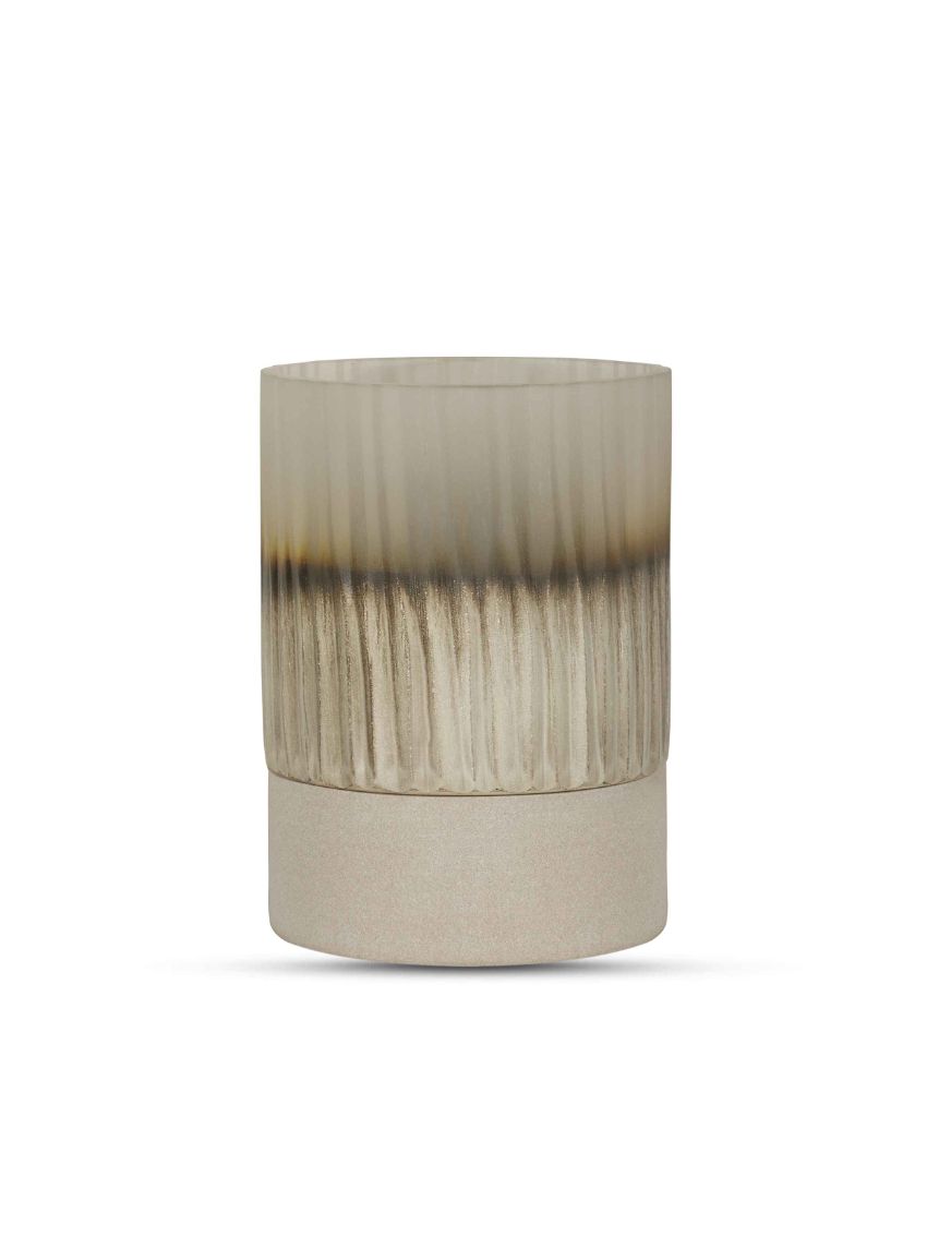 Bombyxx Oberina Large Smoke Grey – Glazen Windlicht Ø12 x H17,5 cm