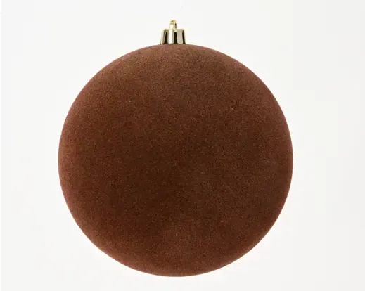 Velvet Kerstbal Espresso Bruin Ø12 cm – Luxe Kerstdecoratie
