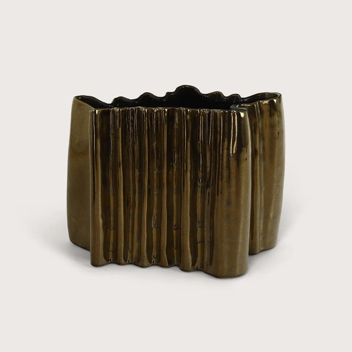 Brede Vaas Koper – L35 x B21,5 x H25 cm