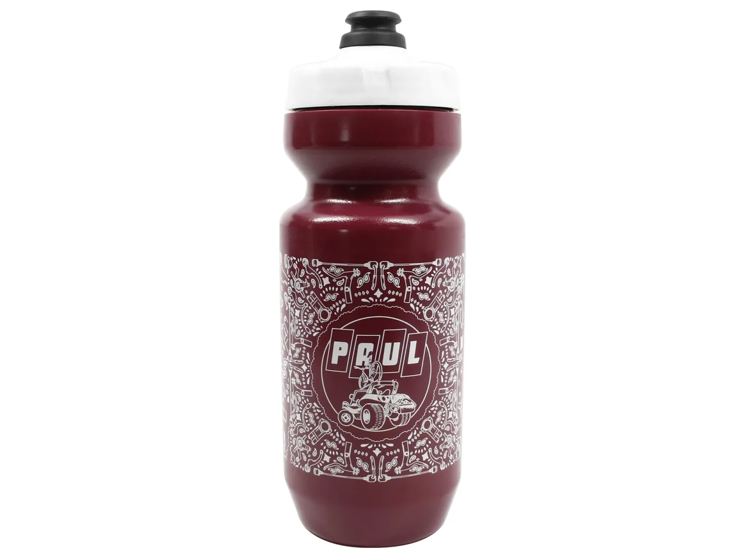 Paul Bandanna Bottle 22 oz Burgundy White Ink