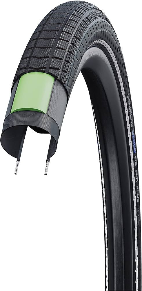 Schwalbe Big Ben Plus Tire 27.5 x 2.00 (50-584) Black, Performance, Reflective Strip, Endurance, Green Guard, Wire